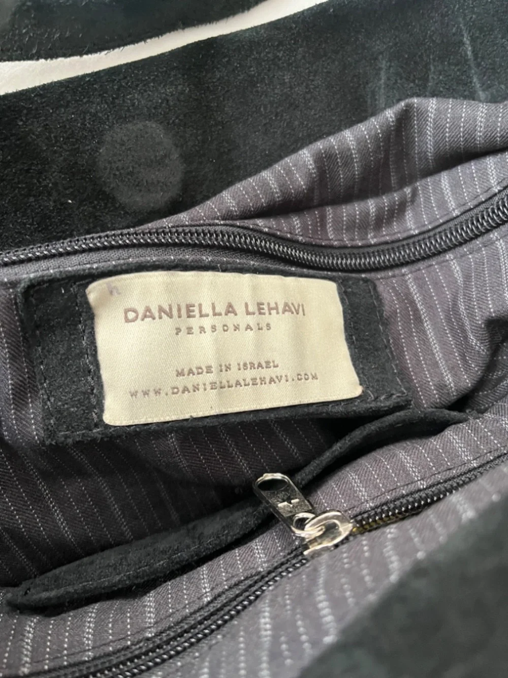 Daniella Lehavi Black Patent Leather and Suede Shoulder Bag